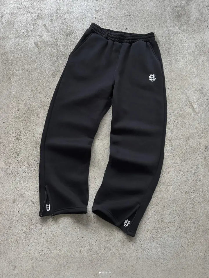 New Y2K Pants Personalized Pant Leg Zipper Embroidery Hip Hop Casual Joggers Men Pants Retro Straight Pants Tracksuit Streetwear